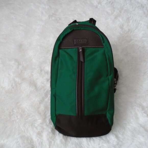 Coach Men Varick Sling Backpack Green F70692 - Picture 1 of 15